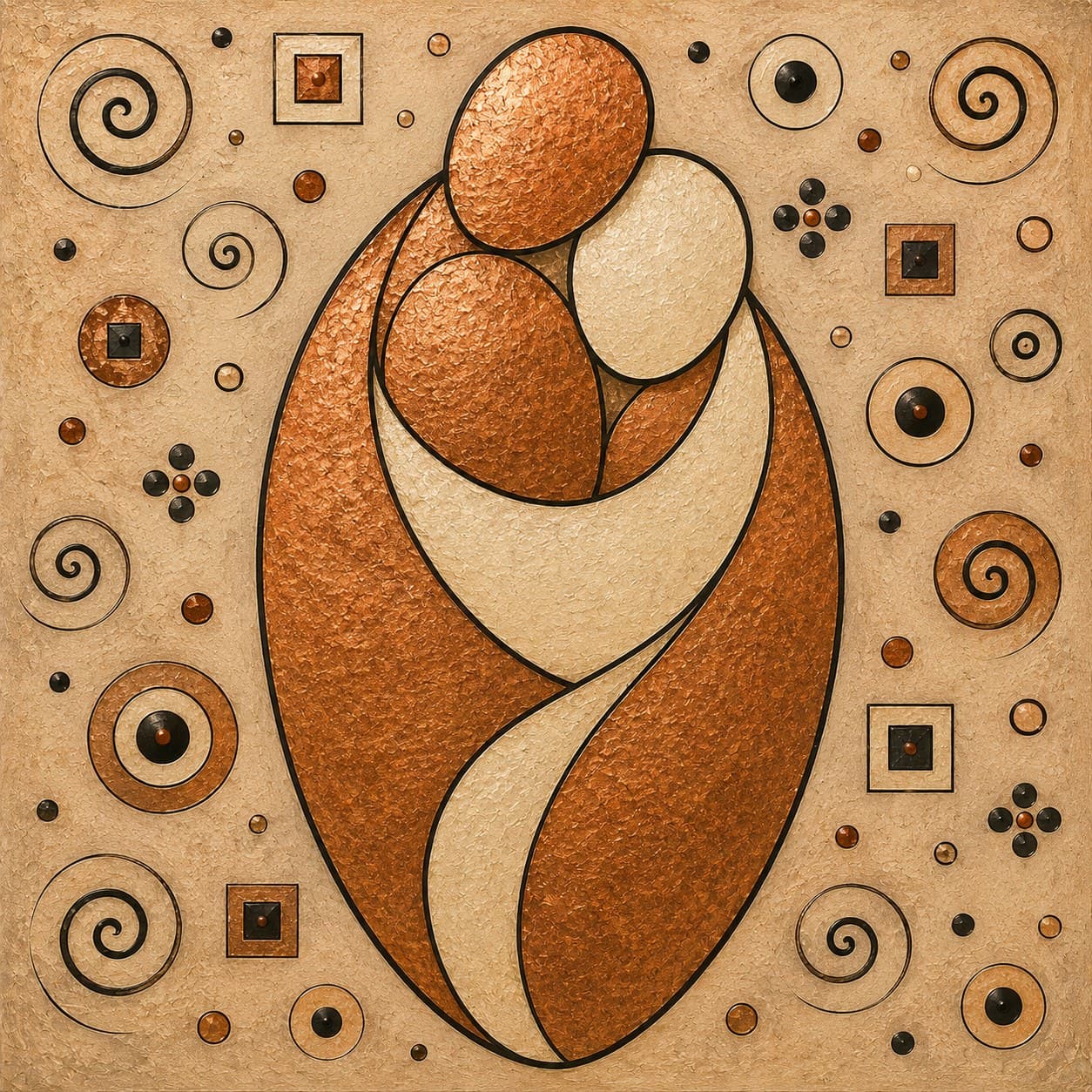 Mother and Child, Copper by Chromora Studio