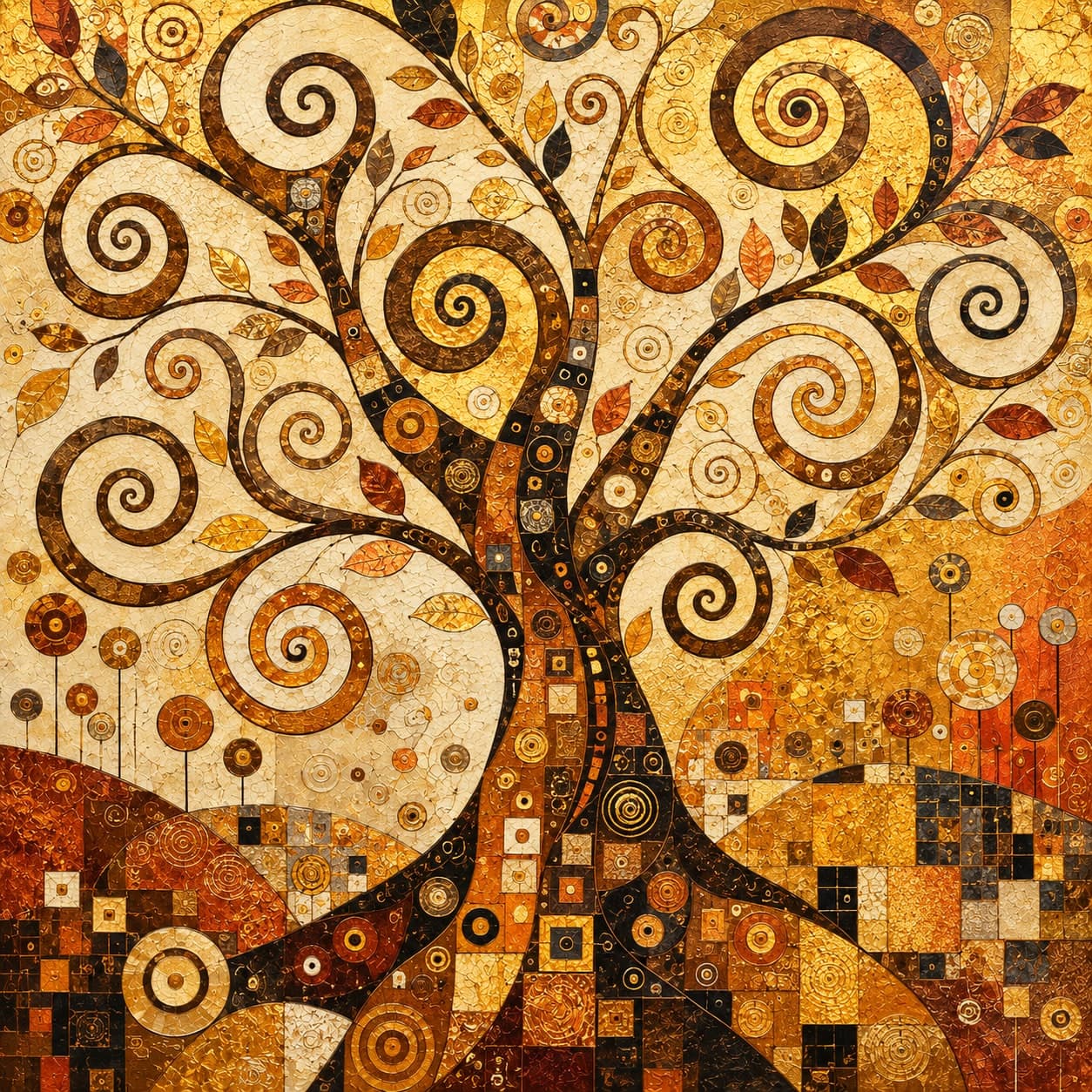 Tree of Spirals, Warm by Chromora Studio