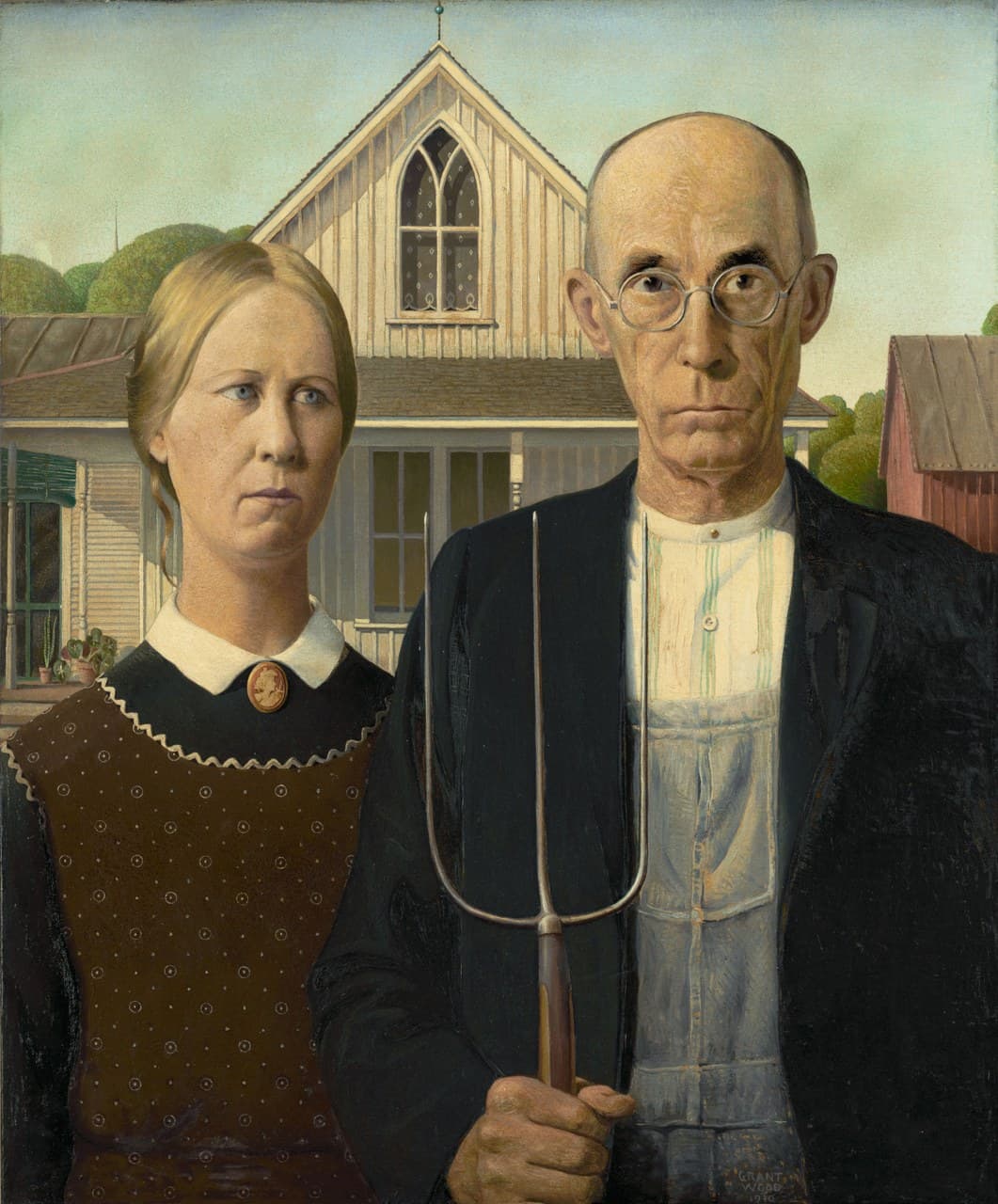 Featured painting by Grant Wood