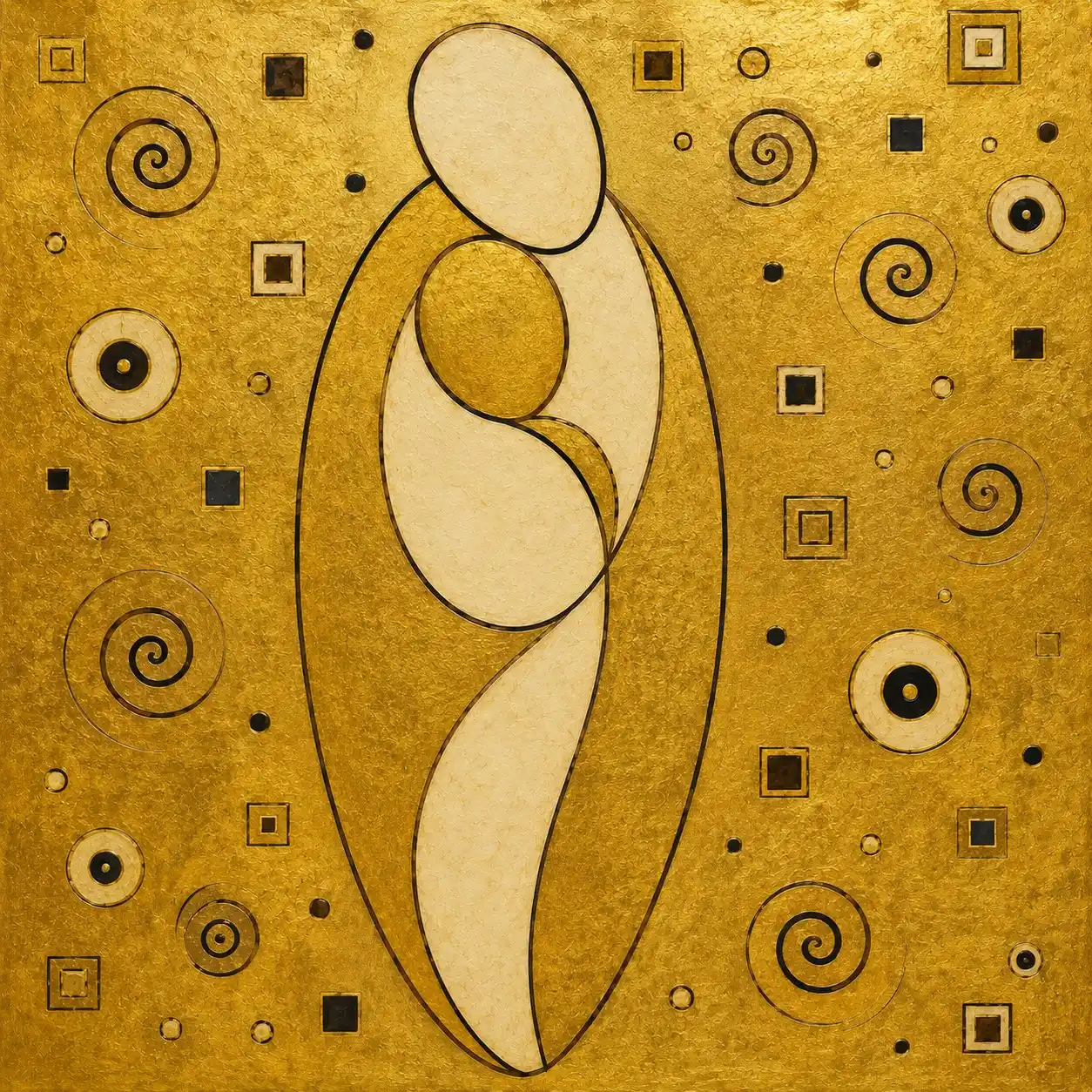 Mother and Child, Gold by Chromora Studio