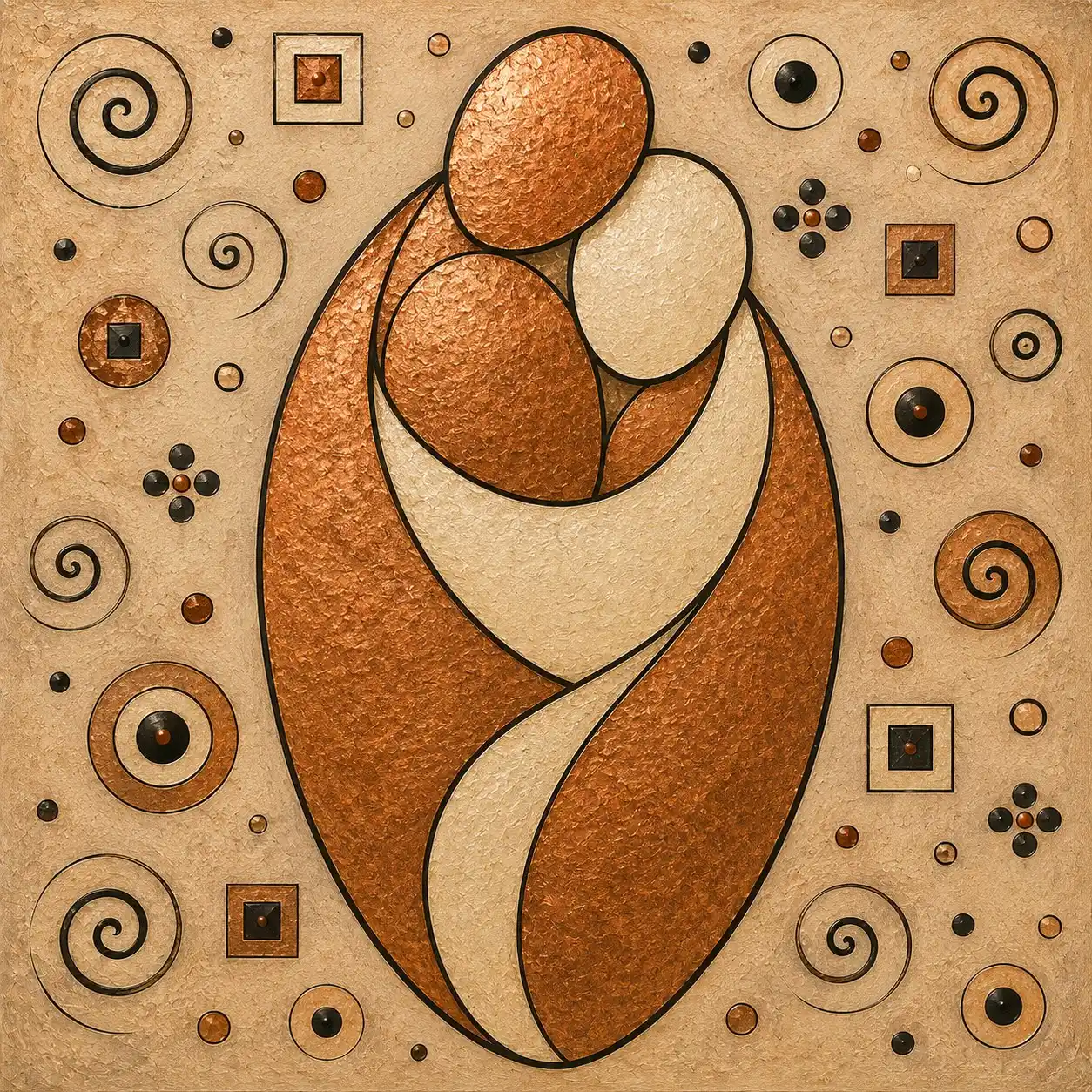 Mother and Child, Copper by Chromora Studio