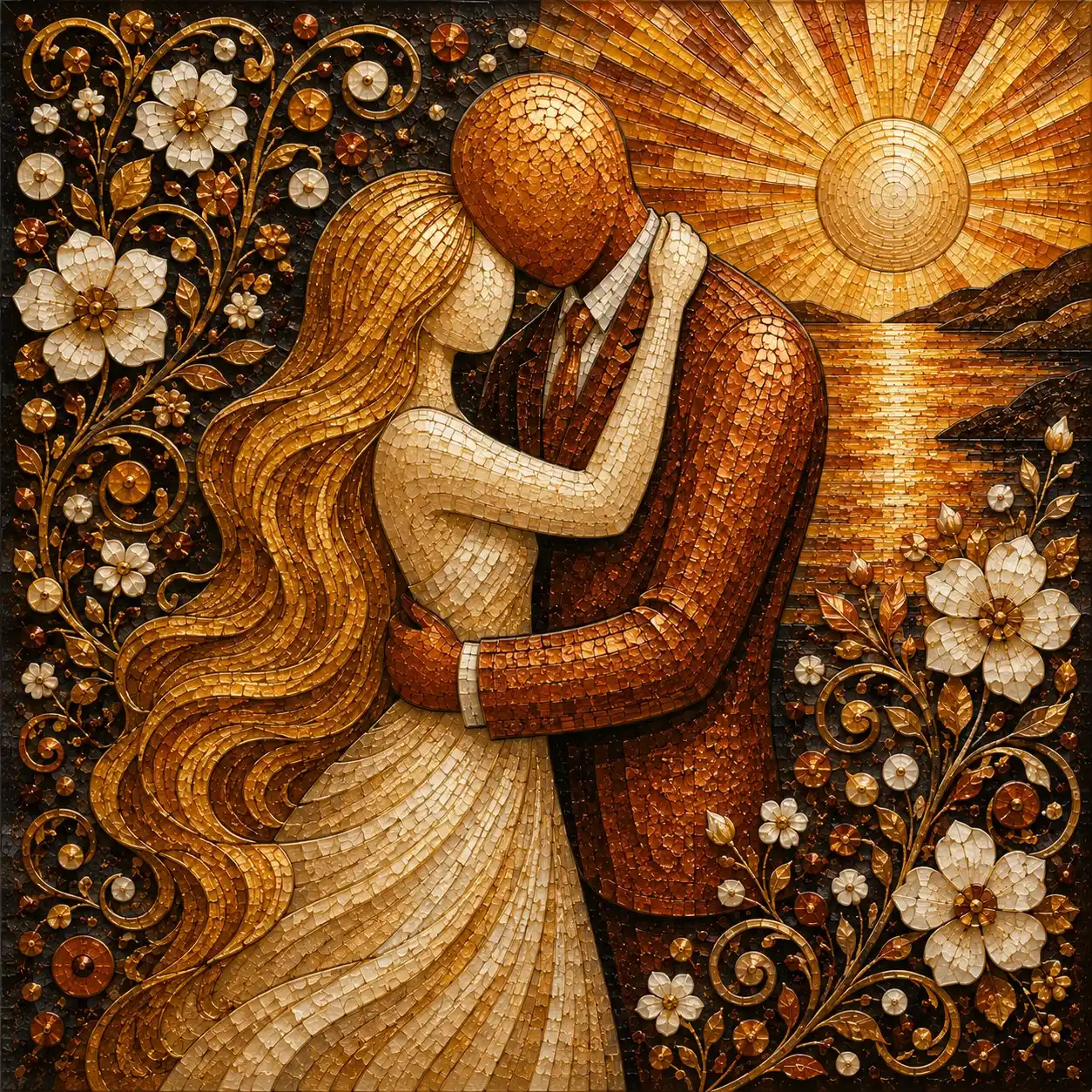 The Wedding at Sunset, Mosaic by Chromora Studio