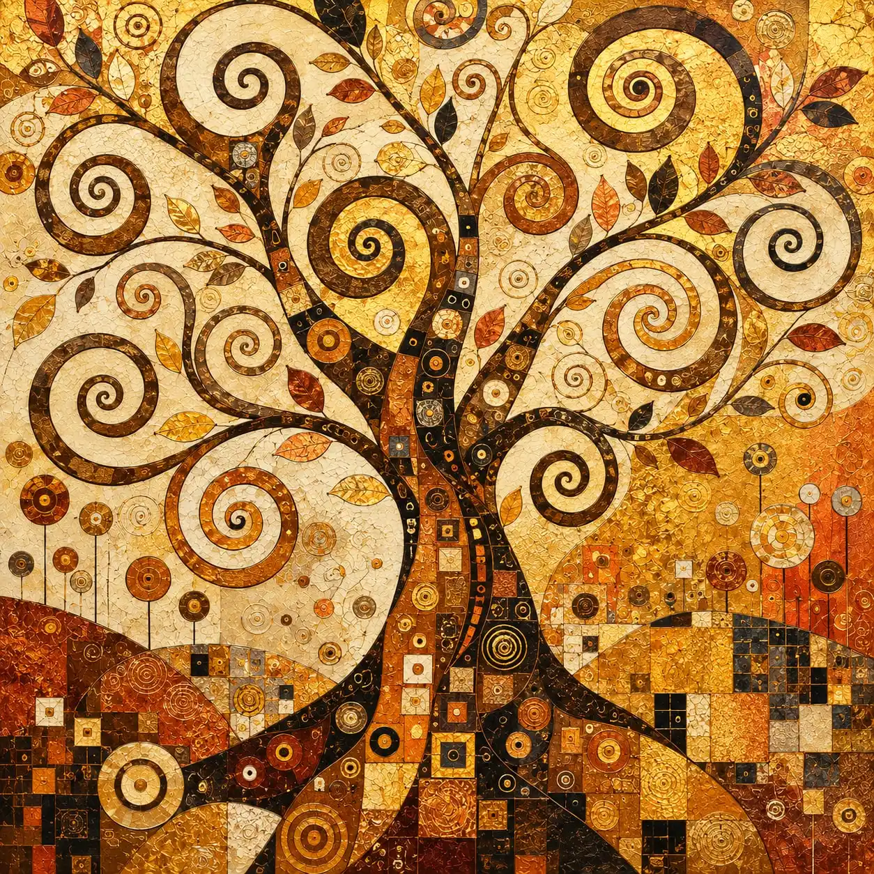 Tree of Spirals, Warm by Chromora Studio