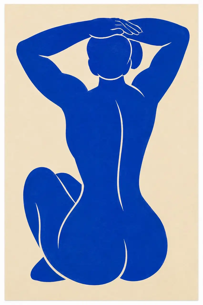 Blue Nude, Arms Raised by Chromora Studio