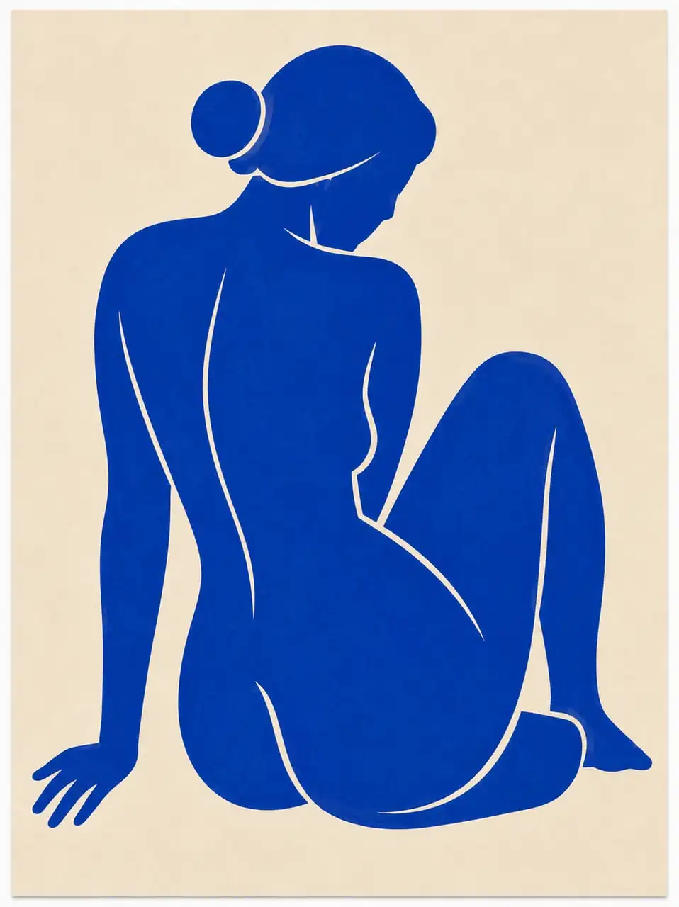 Blue Nude, Seated Back by Chromora Studio