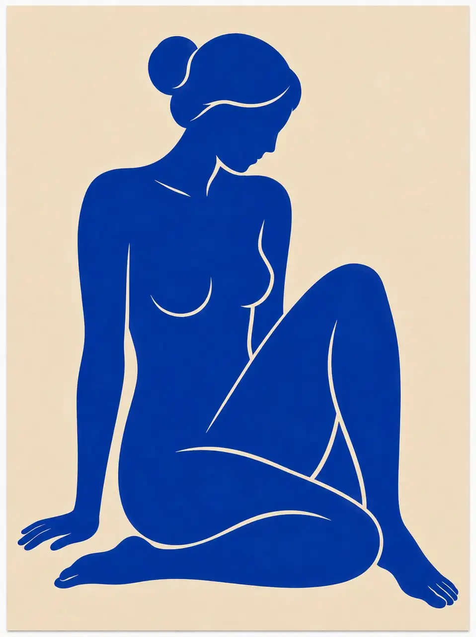 Contemplative Blue Nude by Chromora Studio