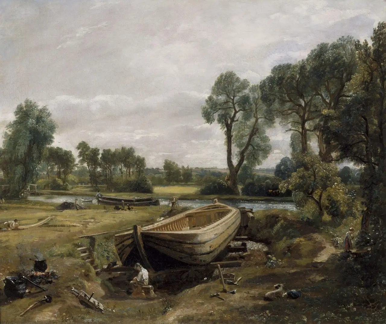 Boat-Building near Flatford Mill by John Constable