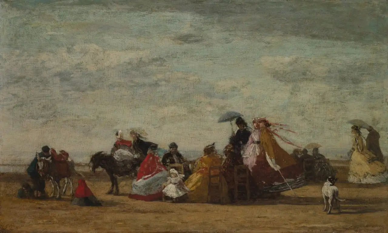 The Beach at Trouville by Eugène Boudin