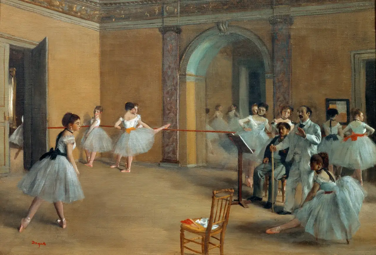 The Dance Foyer at the Opera on the rue Le Peletier by Edgar Degas