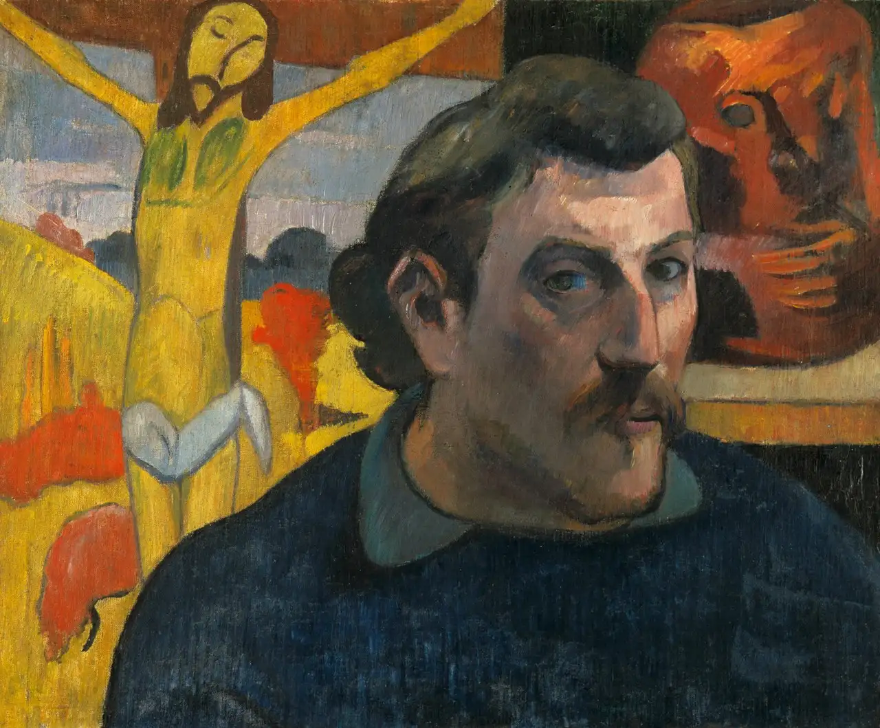 Self-Portrait with the Yellow Christ by Paul Gauguin