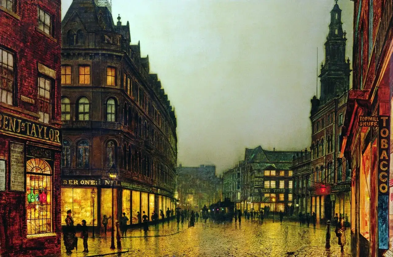 Boar Lane, Leeds by John Atkinson Grimshaw