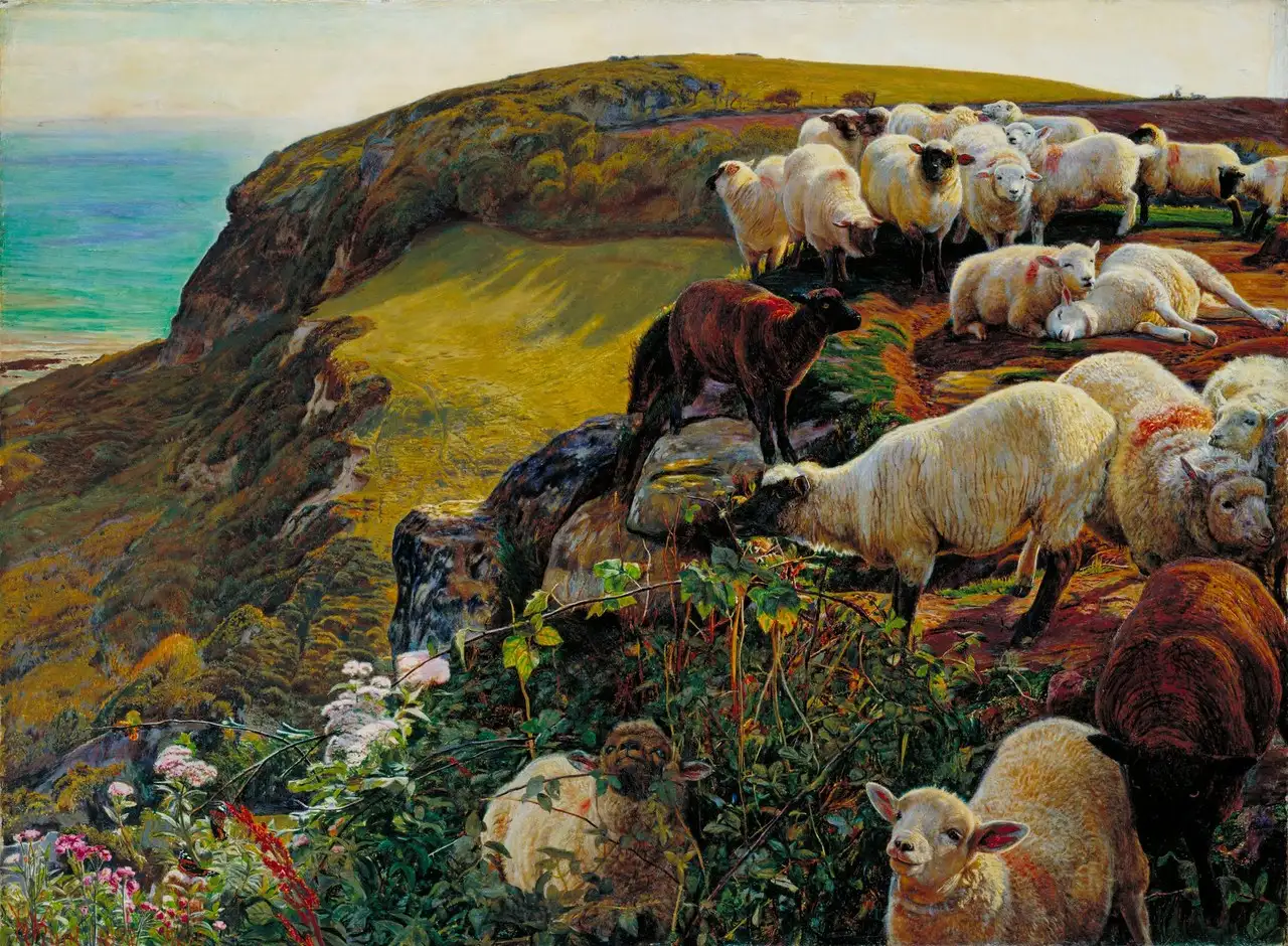 Our English Coasts (Strayed Sheep) by William Holman Hunt