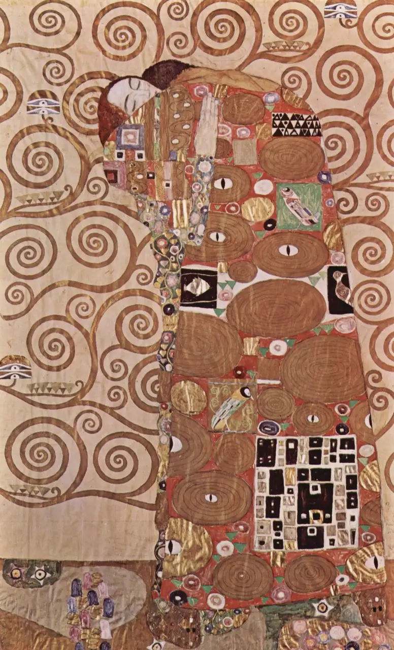 Fulfilment (The Embrace, Stoclet Frieze) by Gustav Klimt