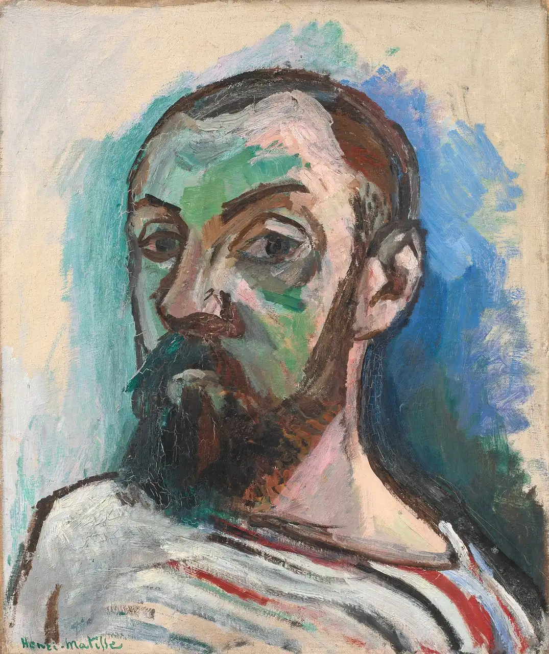 Self-Portrait in a Striped T-shirt by Henri Matisse