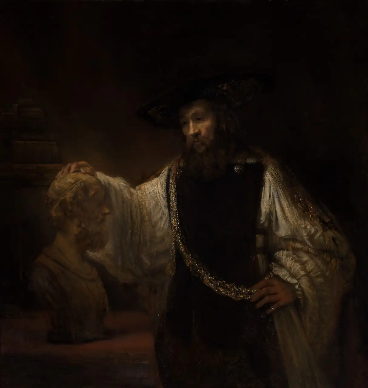 Aristotle with a Bust of Homer by Rembrandt