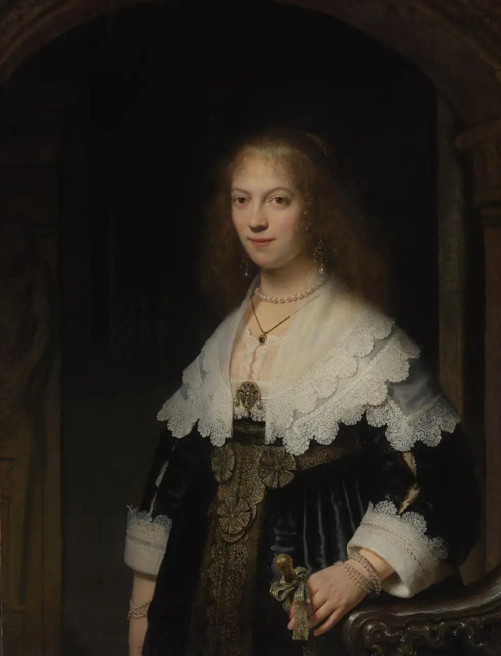 Portrait of a Woman, Possibly Maria Trip by Rembrandt