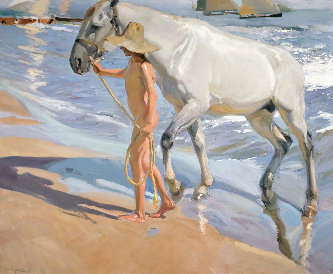 The Horse's Bath by Joaquín Sorolla