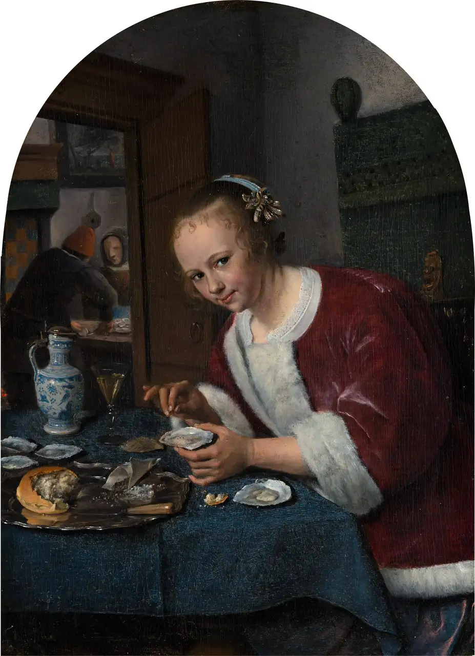 Girl Eating Oysters by Jan Steen