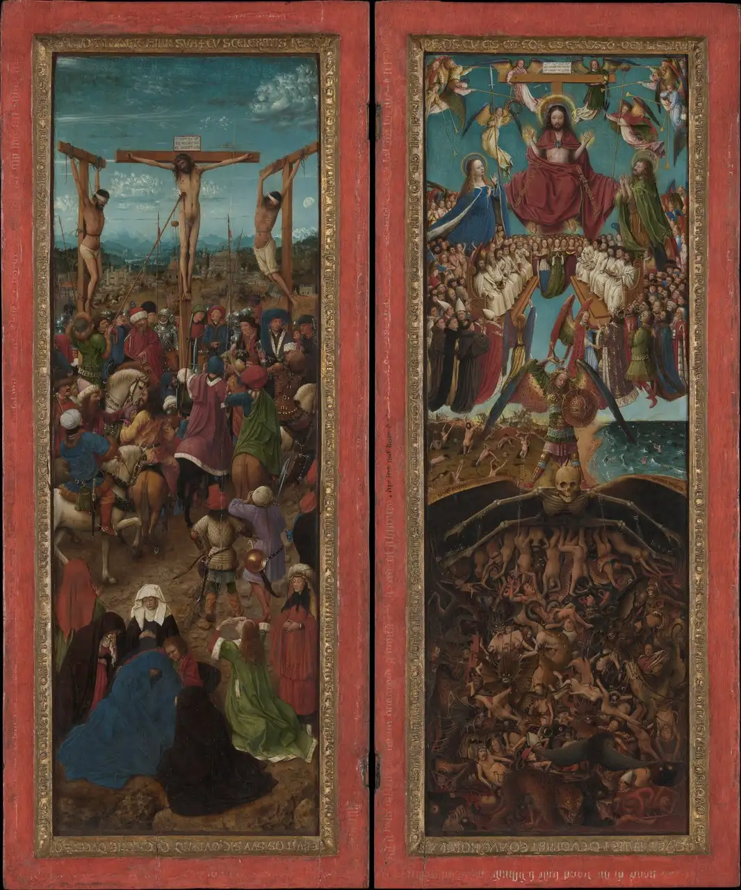 The Crucifixion and The Last Judgement (Diptych) by Jan van Eyck