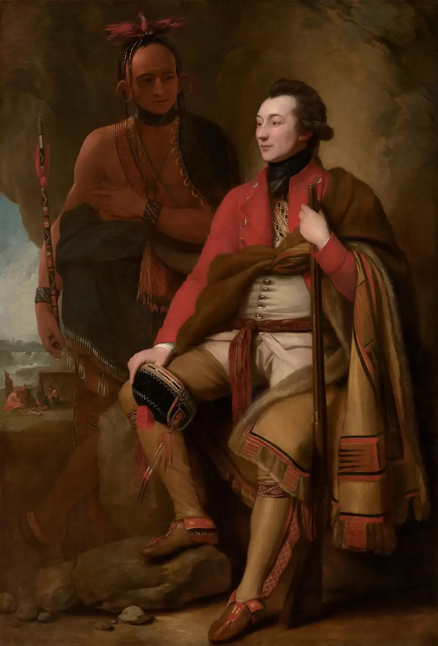 Colonel Guy Johnson and Karonghyontye (Captain David Hill) by Benjamin West