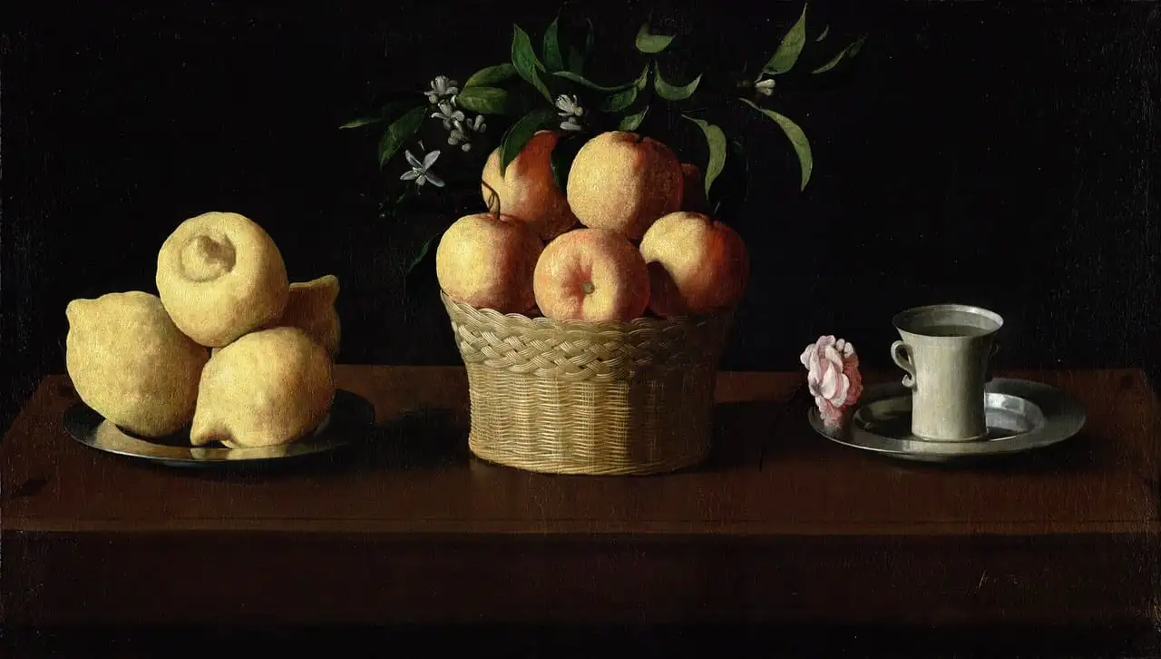 Still Life with Lemons, Oranges and a Rose by Francisco de Zurbarán